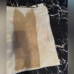 Gold champagne colored dress, only worn once,